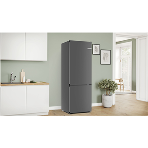 Bosch, Series 4, NoFrost, 440 L, augstums 203 cm, tumši pelēka - Ledusskapis
