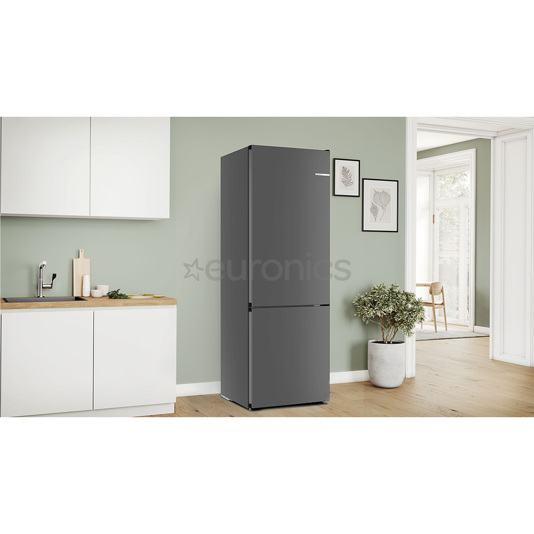 Bosch, Series 4, NoFrost, 440 L, augstums 203 cm, tumši pelēka - Ledusskapis