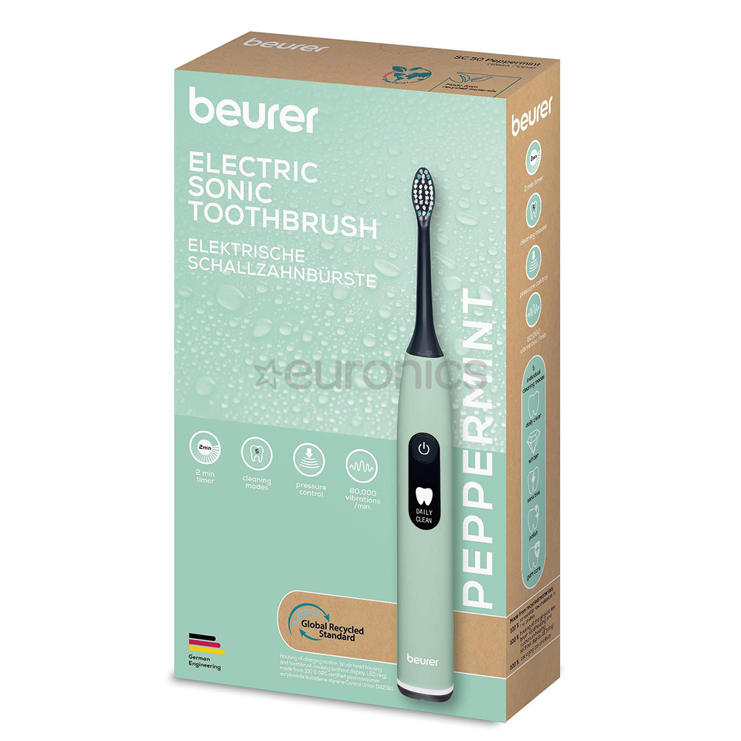 Beurer, Peppermint, зеленый - Электрическая звуковая зубная щетка