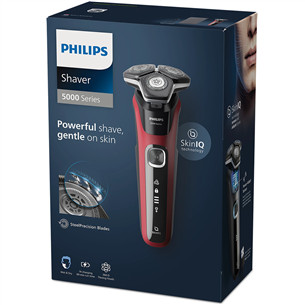 Philips Shaver Series 5000 Wet & Dry, sarkana/melna - Skuveklis