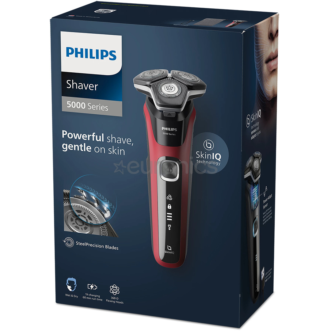 Philips Shaver Series 5000 Wet & Dry, sarkana/melna - Skuveklis