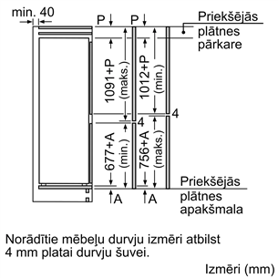 Bosch Series 2, 267 L, height 178 cm - Built-in refrigerator