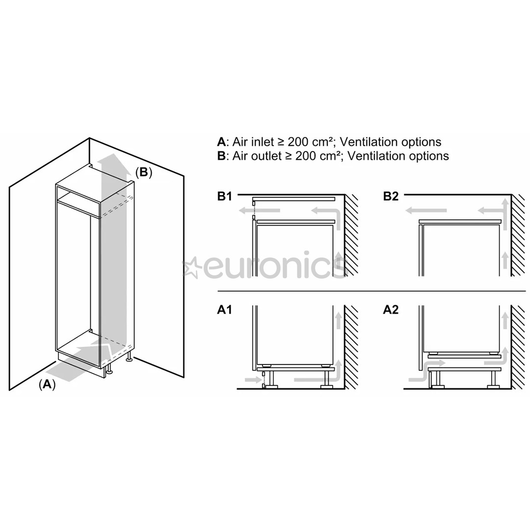 Bosch Series 2, 267 L, augstums 178 cm - Iebūvējams ledusskapis