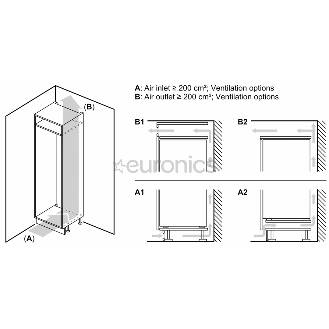 Bosch Series 2, 267 L, height 178 cm - Built-in refrigerator