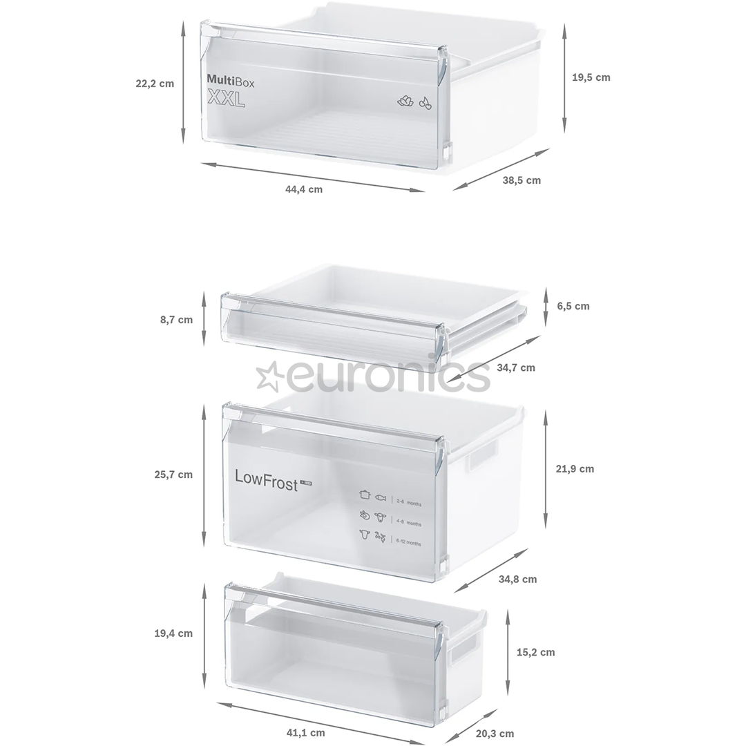 Bosch Series 2, 267 L, height 178 cm - Built-in refrigerator