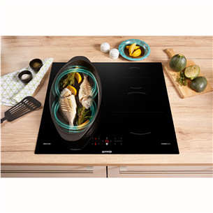 Gorenje, Ширина 59,5 см, без рамы, черный - Интегрируемая индукционная варочная панель