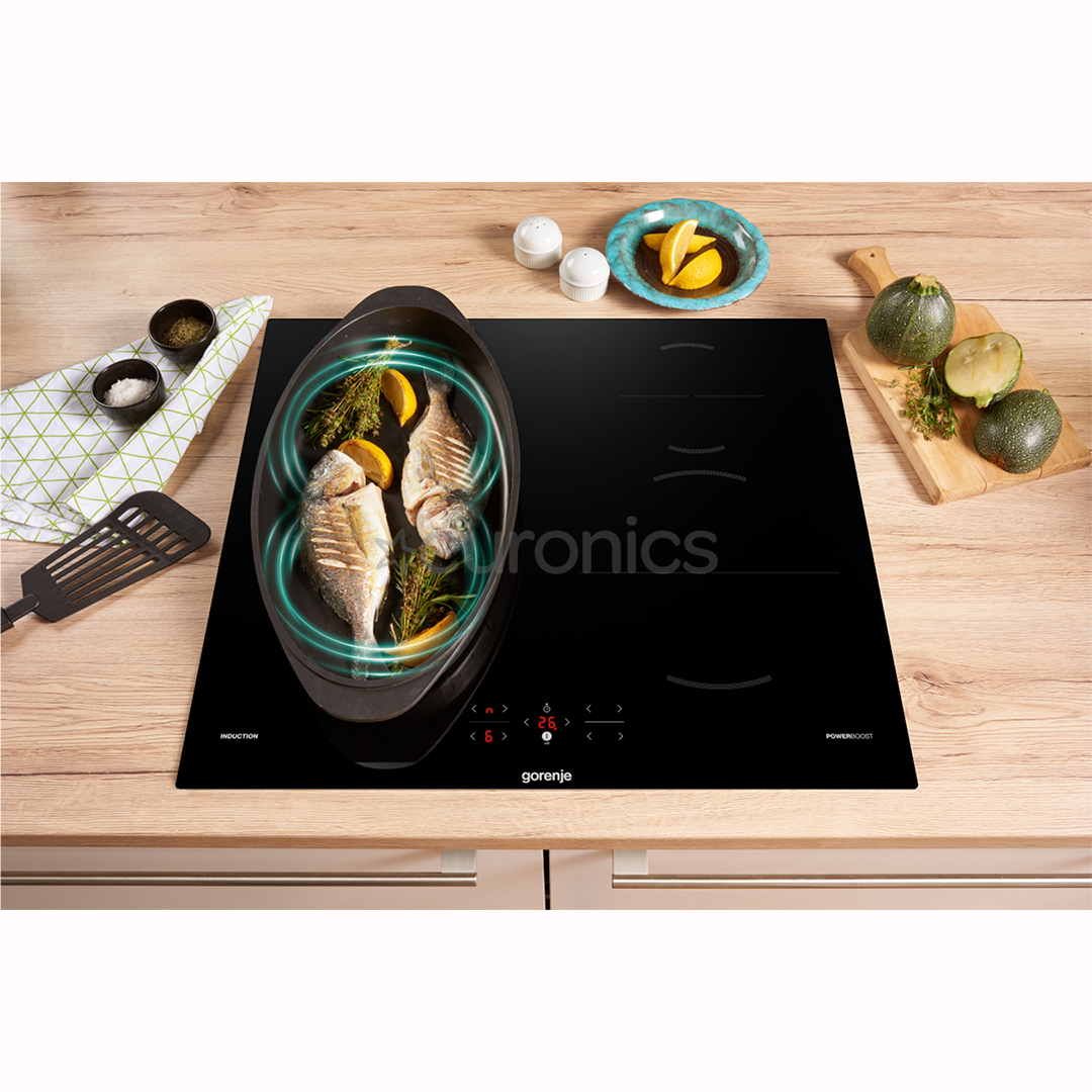 Gorenje, platums 59.5 cm, bez rāmja, melna - Iebūvējama indukcijas plīts virsma