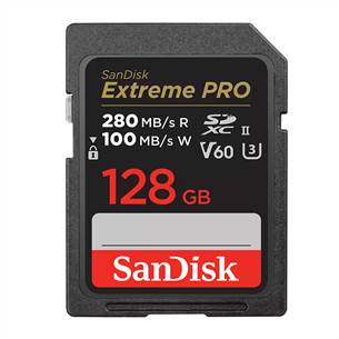 SanDisk Extreme Pro, UHS-II, SDXC, 128 ГБ, черный - Карта памяти SDSDXEP-128G-GN4IN
