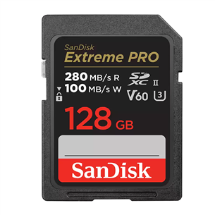 SanDisk Extreme Pro, UHS-II, SDXC, 128 GB, melna - Atmiņas karte SDSDXEP-128G-GN4IN