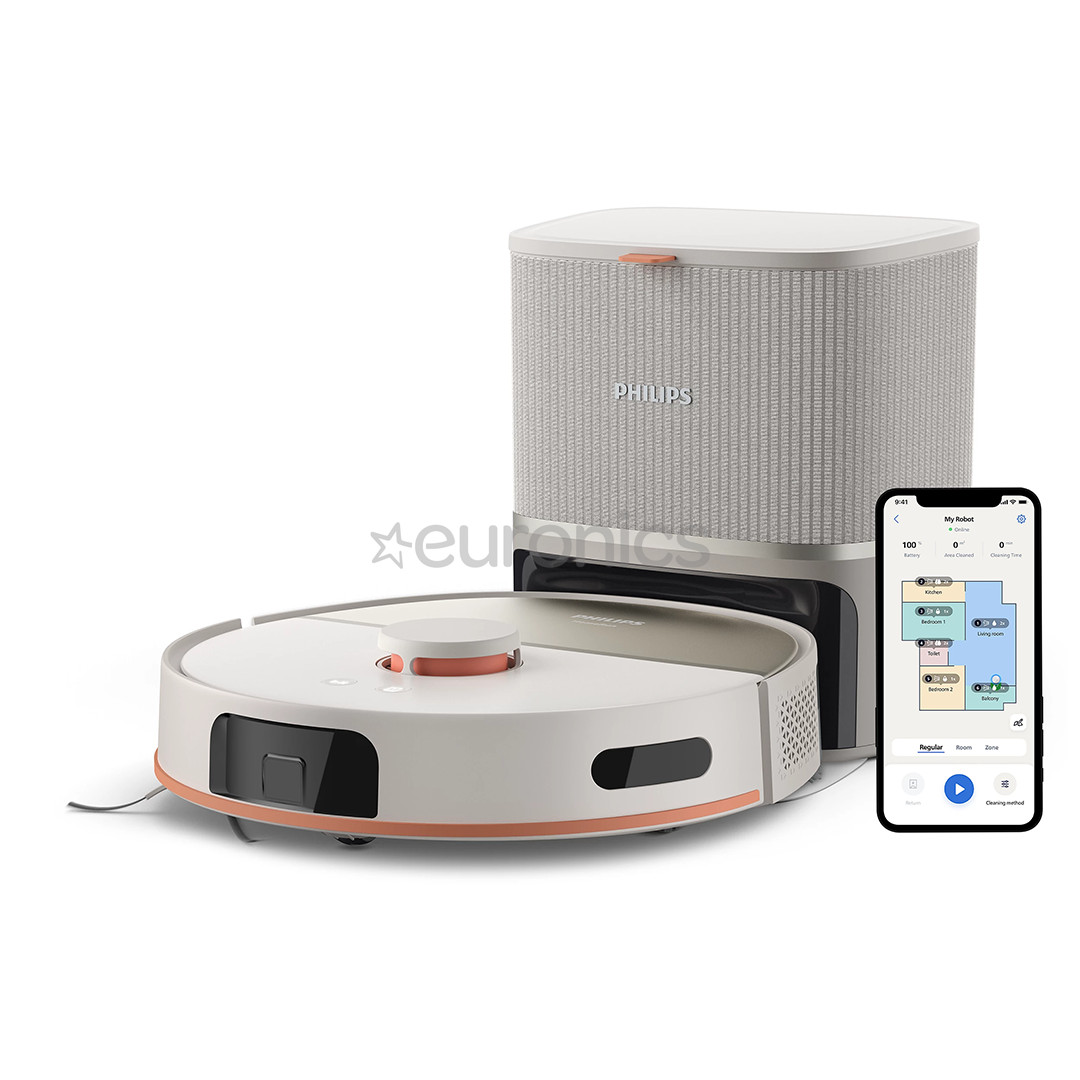 Philips HomeRun 5000 Series, Wet & Dry, bēša - Robots putekļu sūcējs