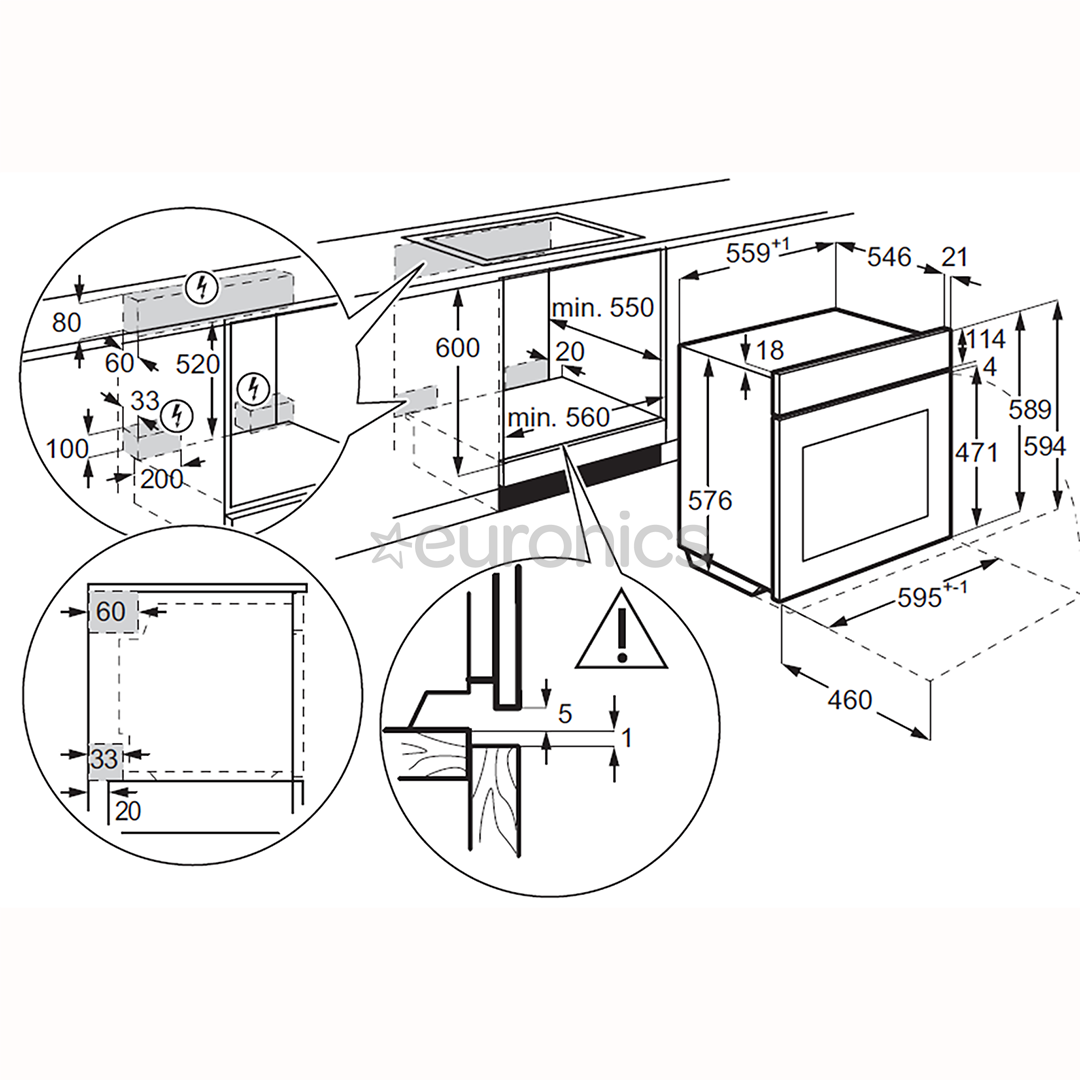 Electrolux 800 Series MealAssist, 70 L, melna - Iebūvējama tvaika cepeškrāsns