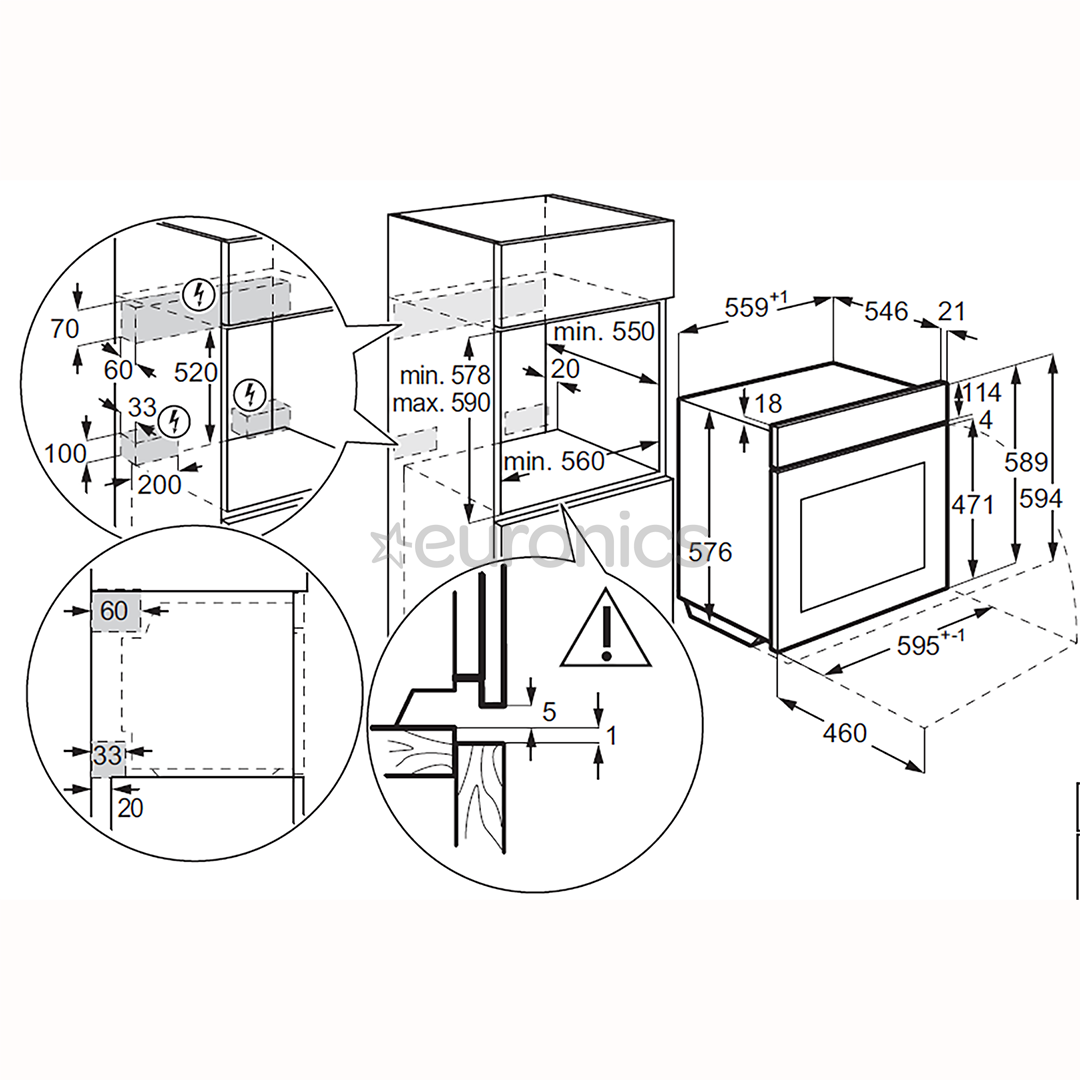 Electrolux 800 Series MealAssist, 70 L, melna - Iebūvējama tvaika cepeškrāsns