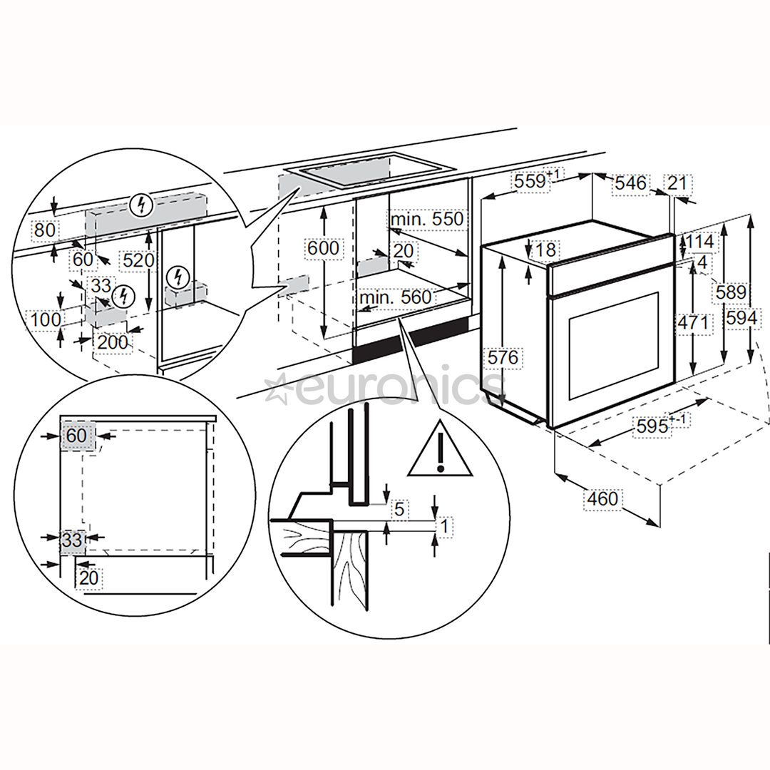 Electrolux 700 Series MealAssist, 71 L, pirolītiskā tīrīšana, melna - Iebūvējama elektriskā cepeškrāsns
