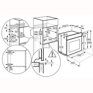 Electrolux 700 Series MealAssist, 71 L, pirolītiskā tīrīšana, melna - Iebūvējama elektriskā cepeškrāsns