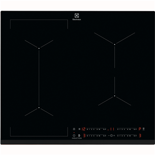 Electrolux 600 Series Bridge Hob2Hood, platums 59 cm, melna - Iebūvējama indukcijas plīts virsma EIV63443