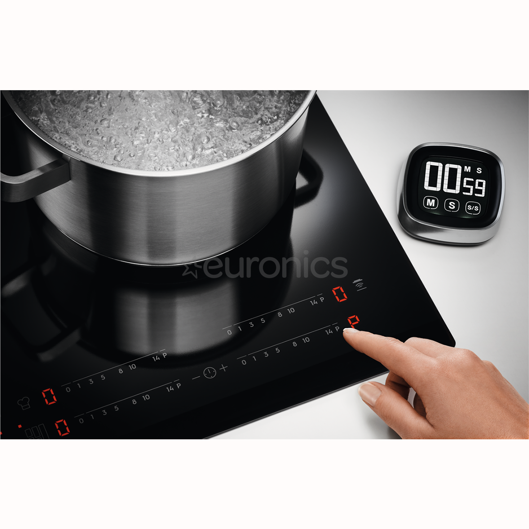 Electrolux 600 Series Bridge Hob2Hood, platums 59 cm, melna - Iebūvējama indukcijas plīts virsma