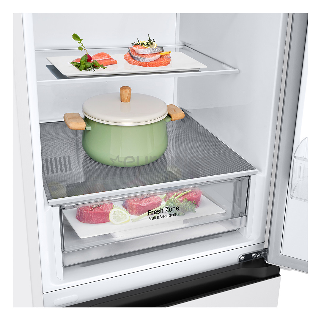 LG NatureFRESH, NoFrost, 344 л, высота 186 см, белый - Холодильник