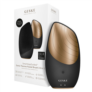 Geske Sonic Thermo Facial Brush | 6 in 1, pelēka - Ierīce sejas ādas kopšanai SONIC.FACE.CLEAN