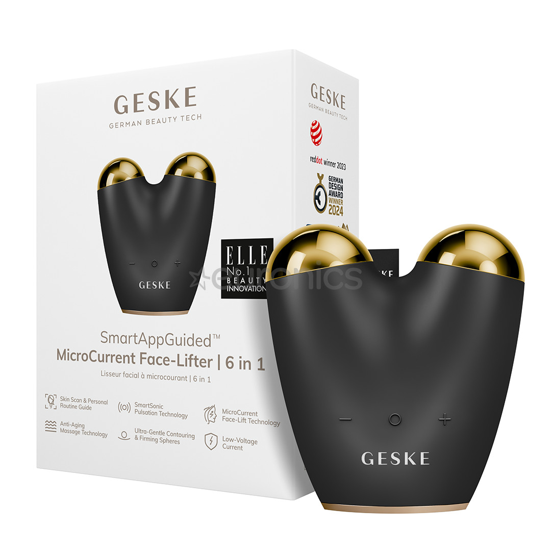 Geske SmartAppGuided, MicroCurrent Face-Lifter | 6 in 1, pelēka - Ierīce sejas ādas liftingam