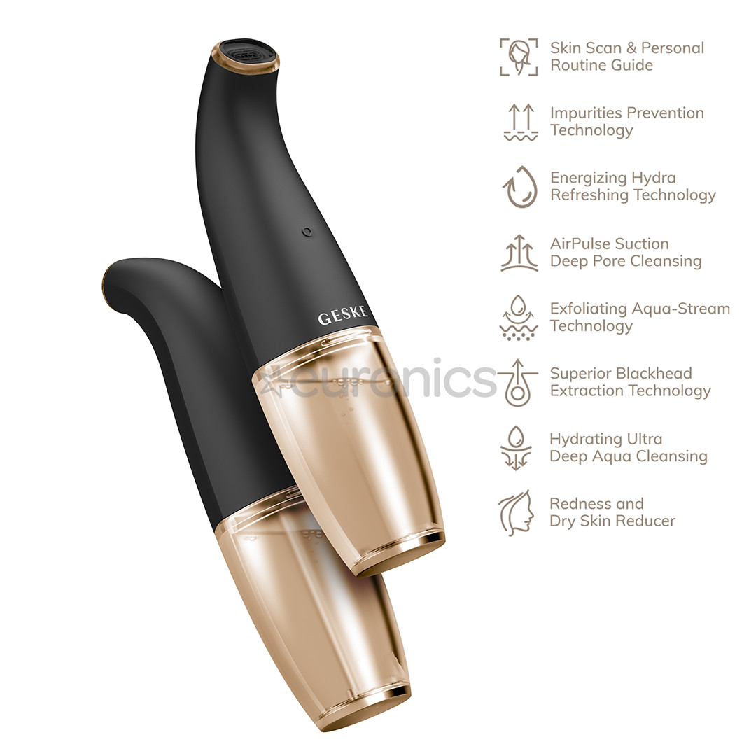 Geske SmartAppGuided, Aqua-Stream Face Cleanser | 8 in 1, pelēka - Ierīce sejas ādas attīrīšanai