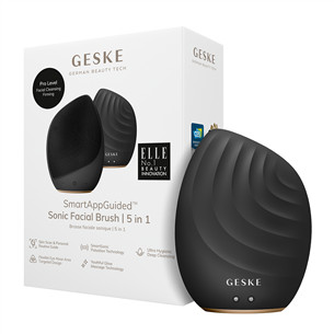 Geske Sonic Facial Brush | 5 in 1, pelēka - Ierīce sejas ādas kopšanai FACE.BRUSH.E