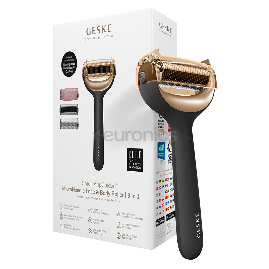 Geske MicroNeedle Face & Body Roller | 9 in 1, grey - Facial skincare device