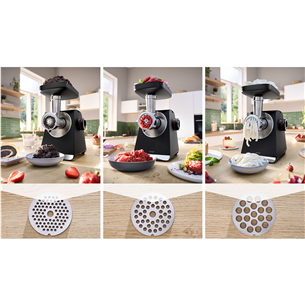 Bosch MultiPower, Series 6, 2100 W, melna - Gaļas maļamā mašīna