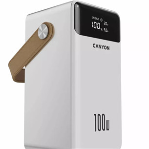 Canyon OnPower 610, 60 000 mAh, 100 W, USB-A, USB-C, balta - Portatīvais barošanas avots