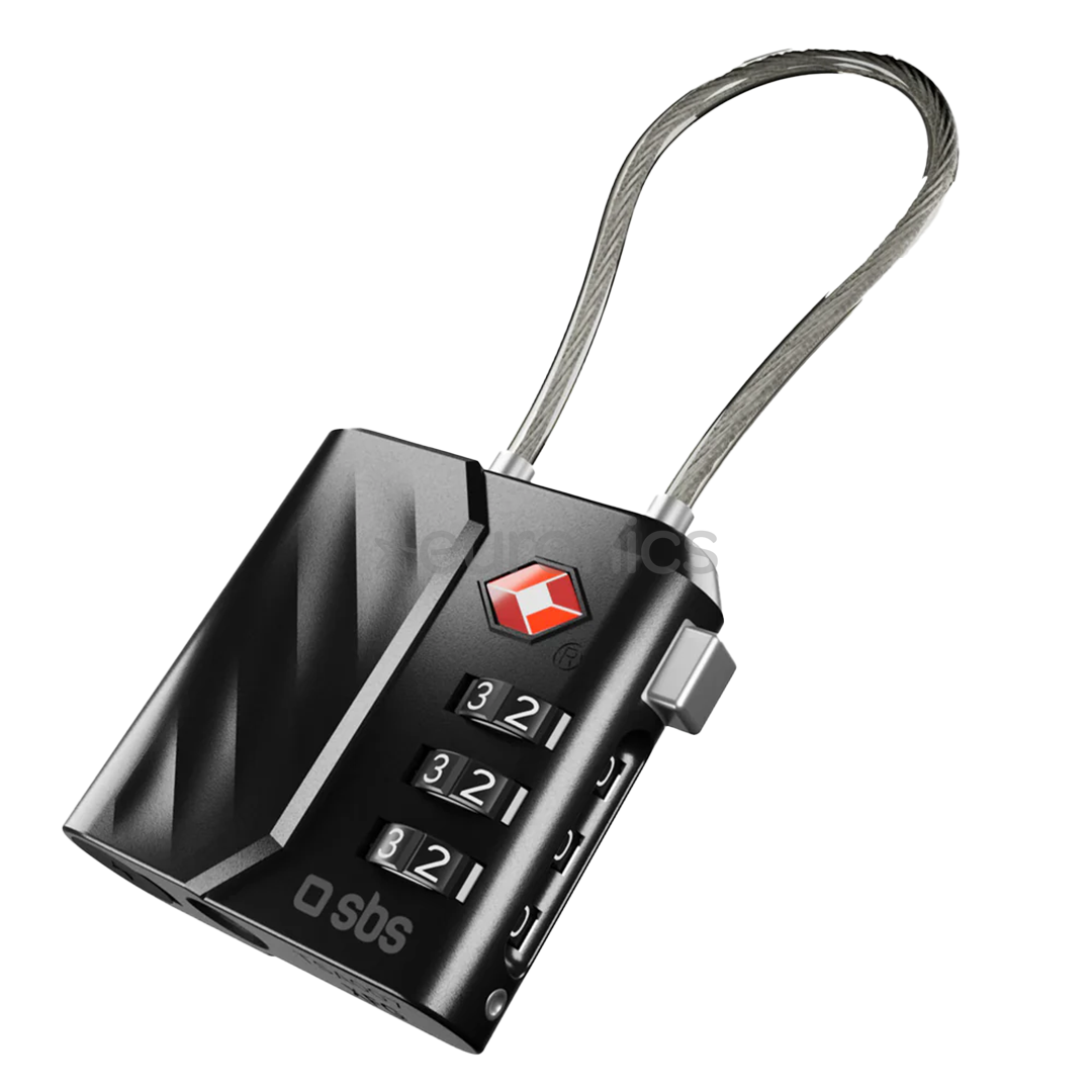 SBS FindMy lock for luggage, black - Smart tracker