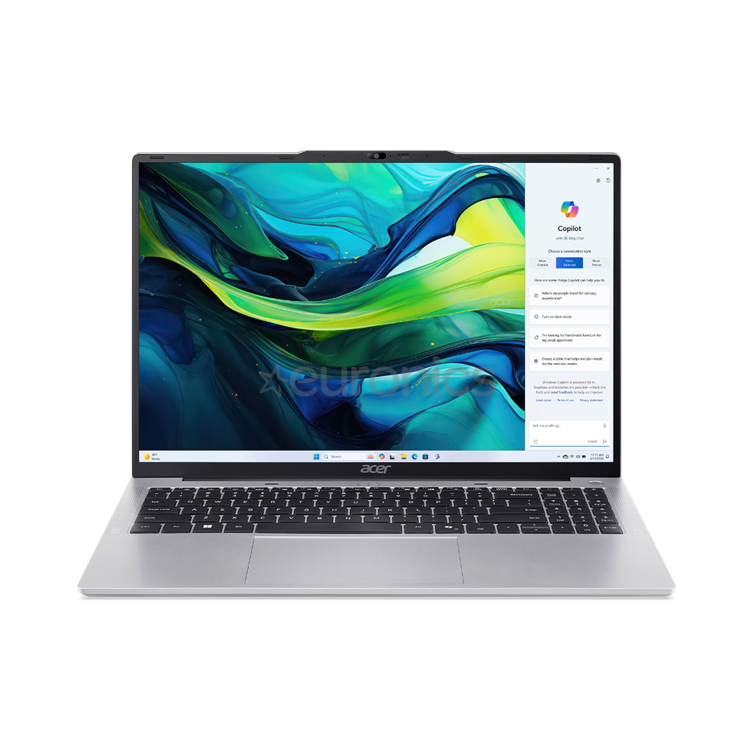 Acer Aspire Lite 16, 16'', i5, 16 GB, 512 GB, US, sudraba - Portatīvais dators