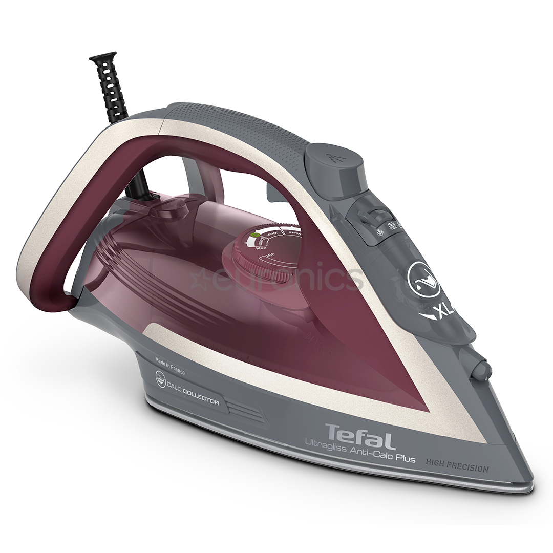 Tefal Ultragliss Plus, 2800 W, pelēka/lillā - Tvaika gludeklis