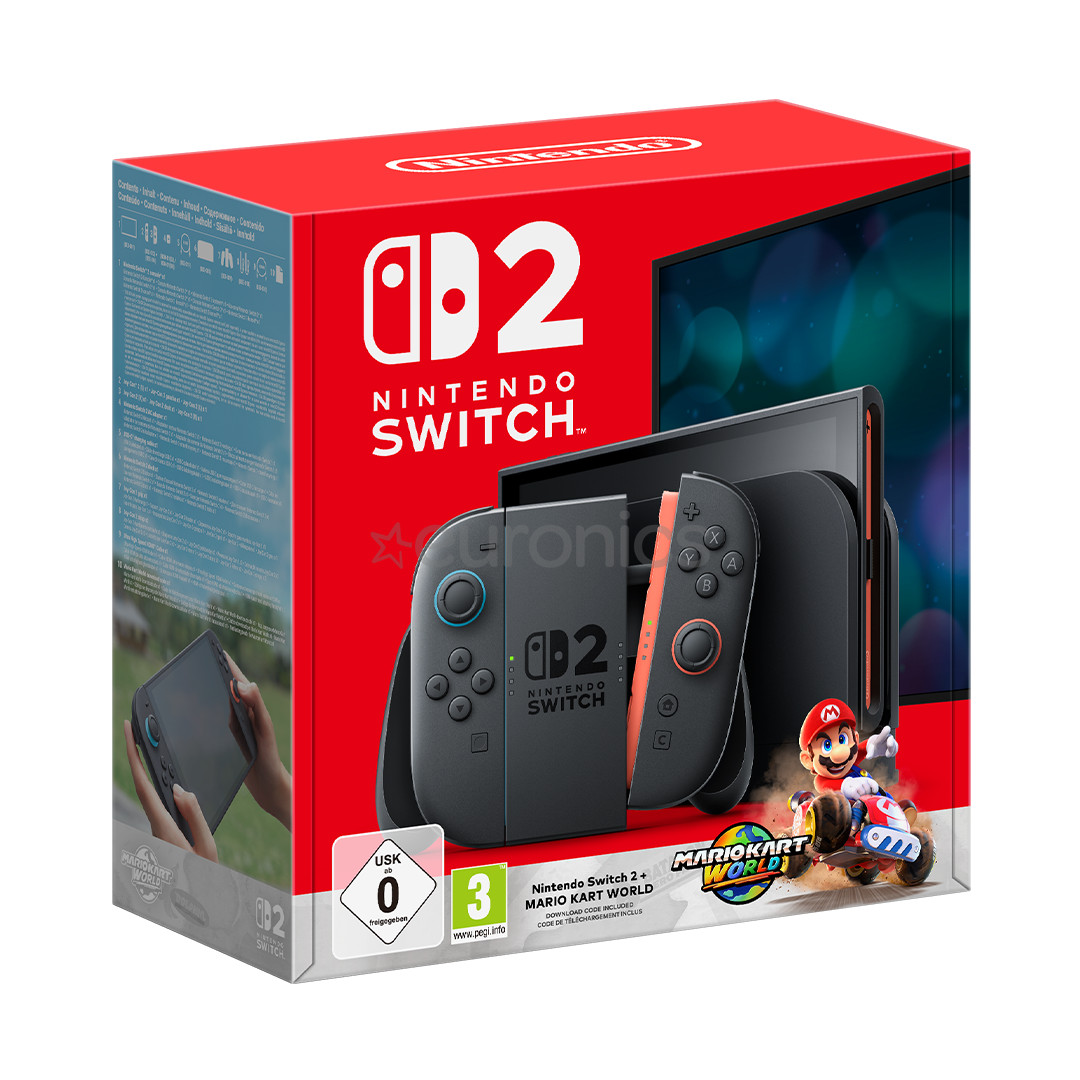 Nintendo Switch 2 + Mario Kart World, melna - Spēļu konsole