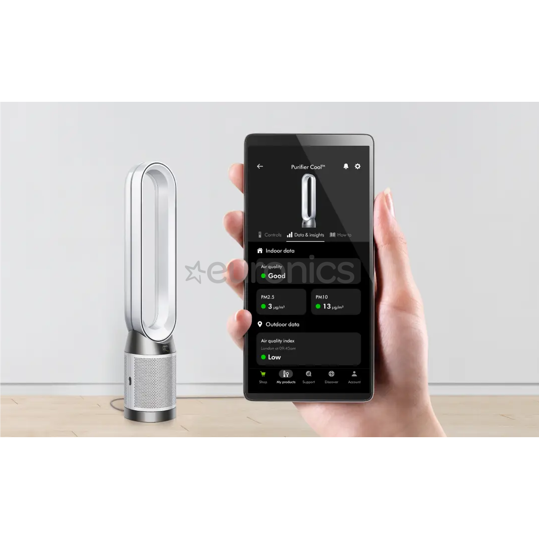 Dyson Purifier Cool PC1, balta/niķeļa - Gaisa attīrītājs ar ventilatoru