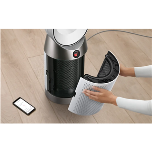 Dyson Purifier Cool PC1, balta/niķeļa - Gaisa attīrītājs ar ventilatoru