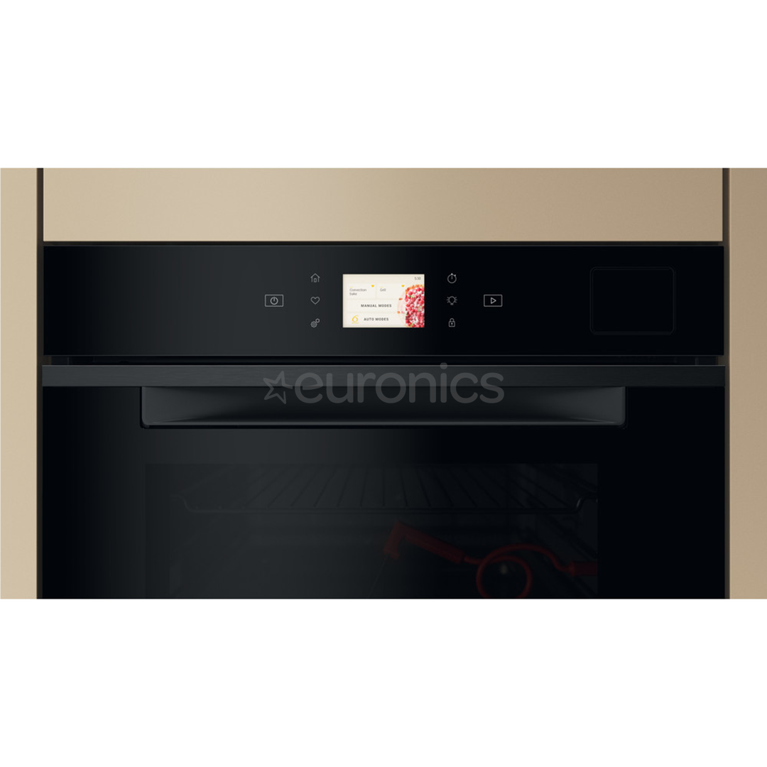 Whirlpool, 73 L, hydrolytic cleaning, black - Built-in oven