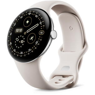 Google Pixel Watch 4, 45 mm, bēša/sudraba - Viedpulkstenis