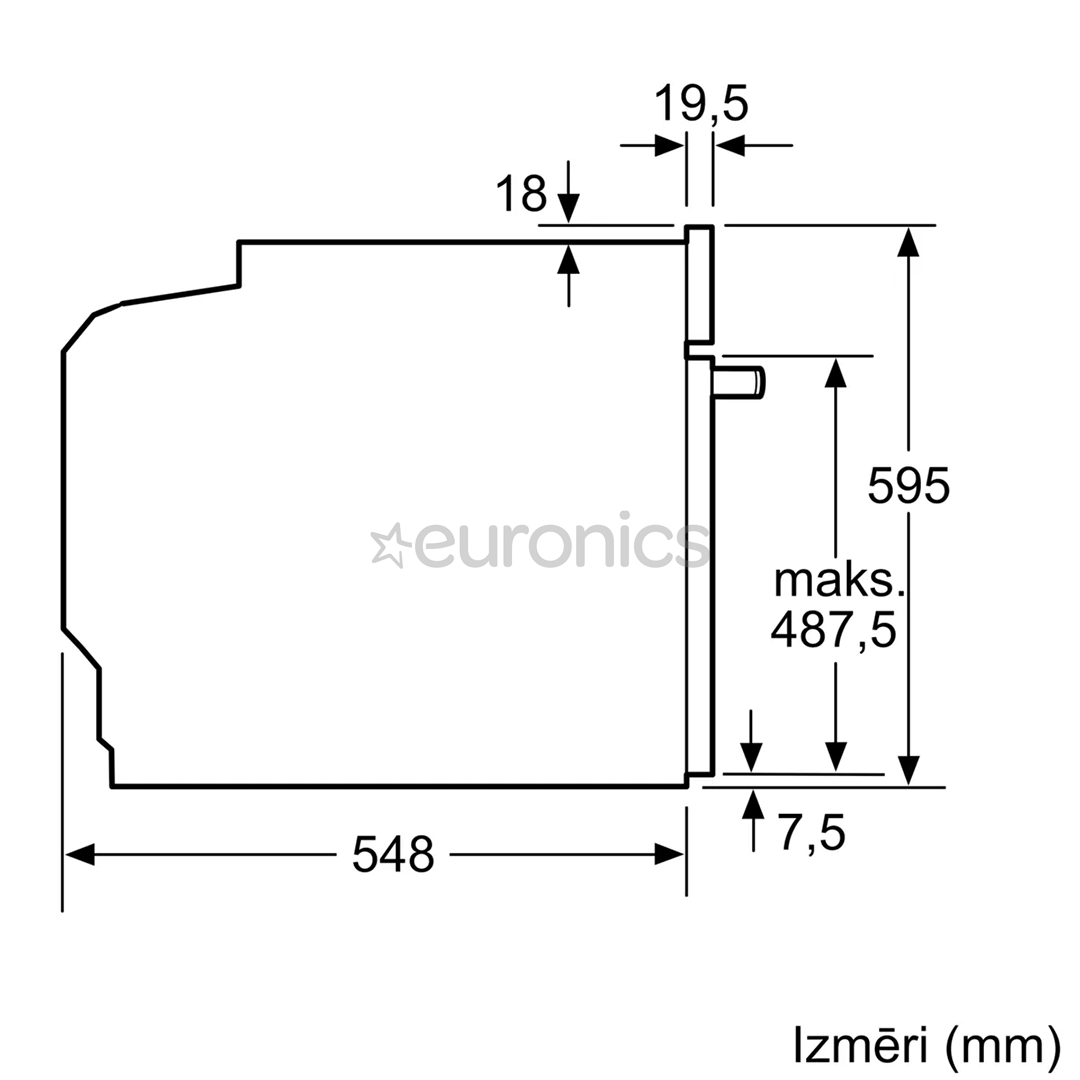 Bosch Series 8, 71 L, pirolītiskā tīrīšana, melna - Iebūvējama elektriskā cepeškrāsns