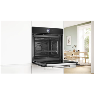 Bosch Series 8, 71 L, pirolītiskā tīrīšana, melna - Iebūvējama elektriskā cepeškrāsns