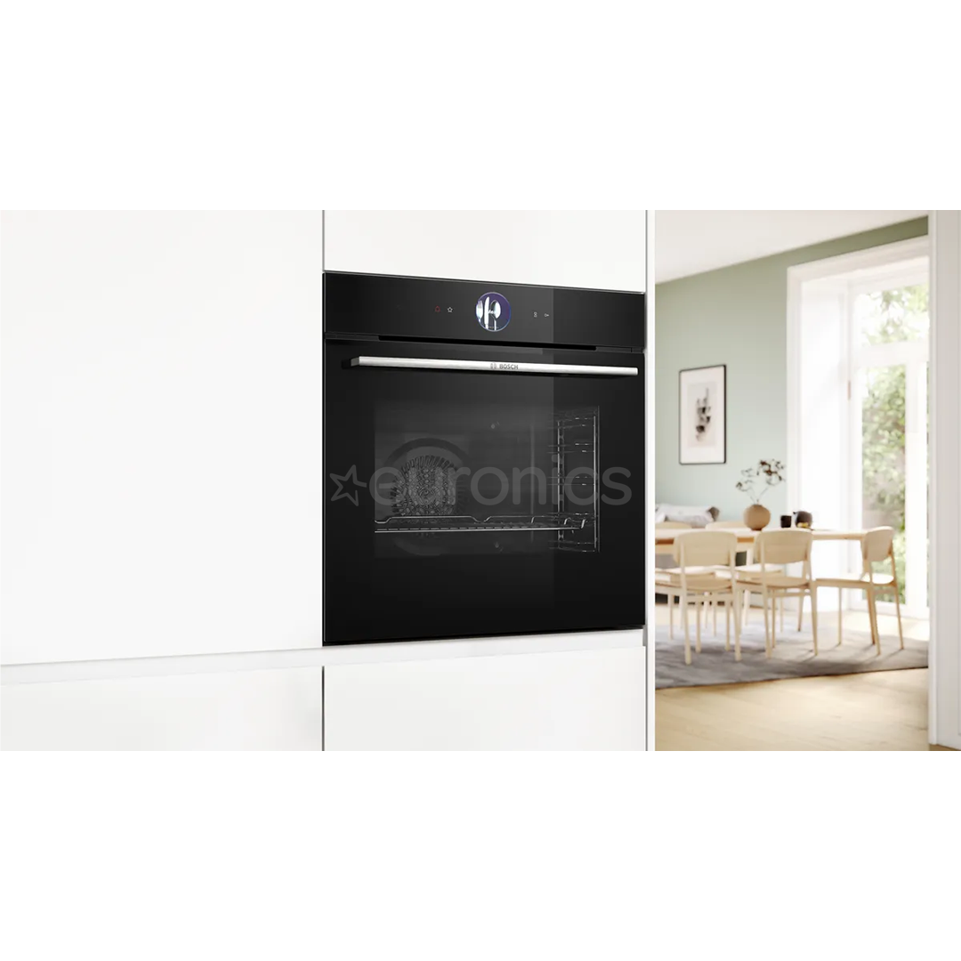 Bosch Series 8, 71 L, pirolītiskā tīrīšana, melna - Iebūvējama elektriskā cepeškrāsns