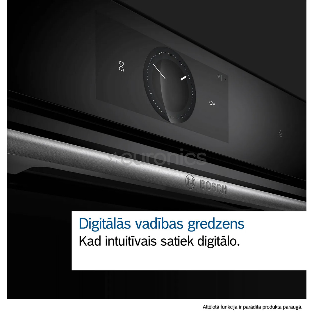 Bosch Series 8, 71 л, пиролитическая очистка, черный - Интегрируемый духовой шкаф