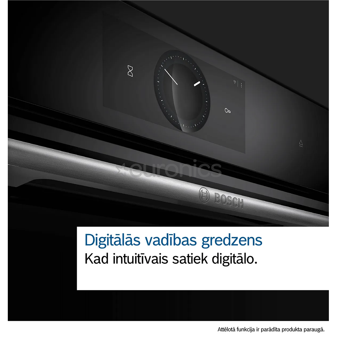 Bosch Series 8, 71 L, pirolītiskā tīrīšana, melna - Iebūvējama elektriskā cepeškrāsns