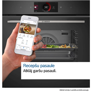 Bosch Series 8, 71 L, pirolītiskā tīrīšana, melna - Iebūvējama elektriskā cepeškrāsns