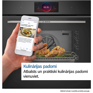 Bosch Series 8, 71 L, pirolītiskā tīrīšana, melna - Iebūvējama elektriskā cepeškrāsns