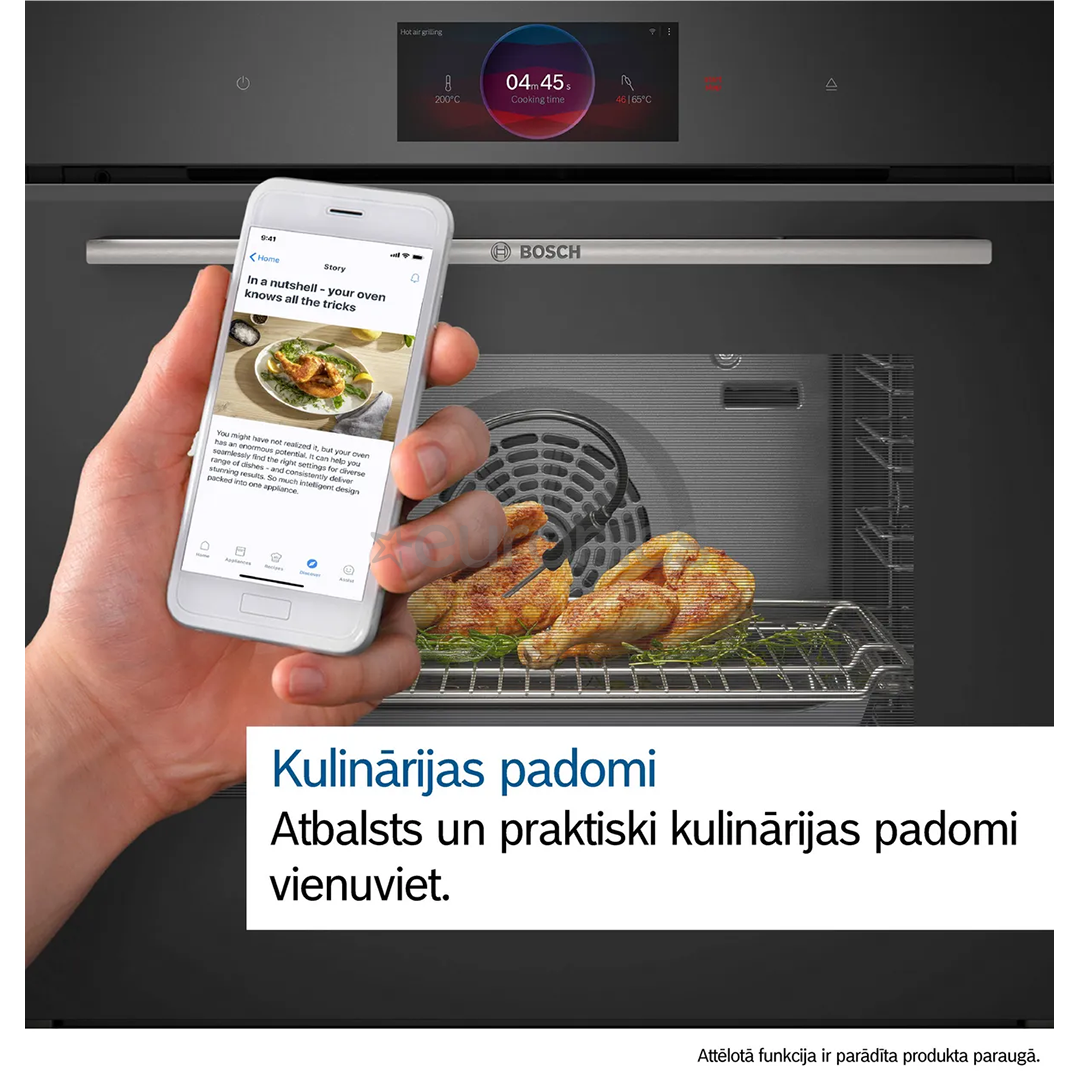 Bosch Series 8, 71 L, pirolītiskā tīrīšana, melna - Iebūvējama elektriskā cepeškrāsns