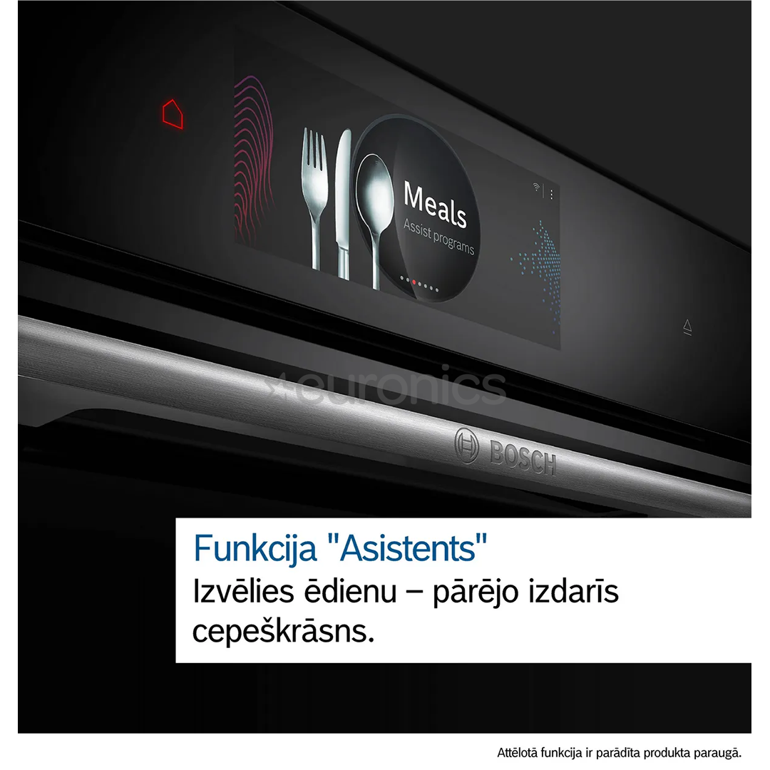 Bosch Series 8, 71 L, pirolītiskā tīrīšana, melna - Iebūvējama elektriskā cepeškrāsns