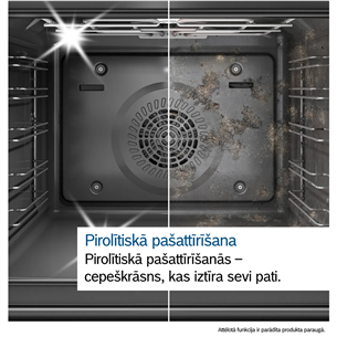 Bosch Series 8, 71 L, pirolītiskā tīrīšana, melna - Iebūvējama elektriskā cepeškrāsns