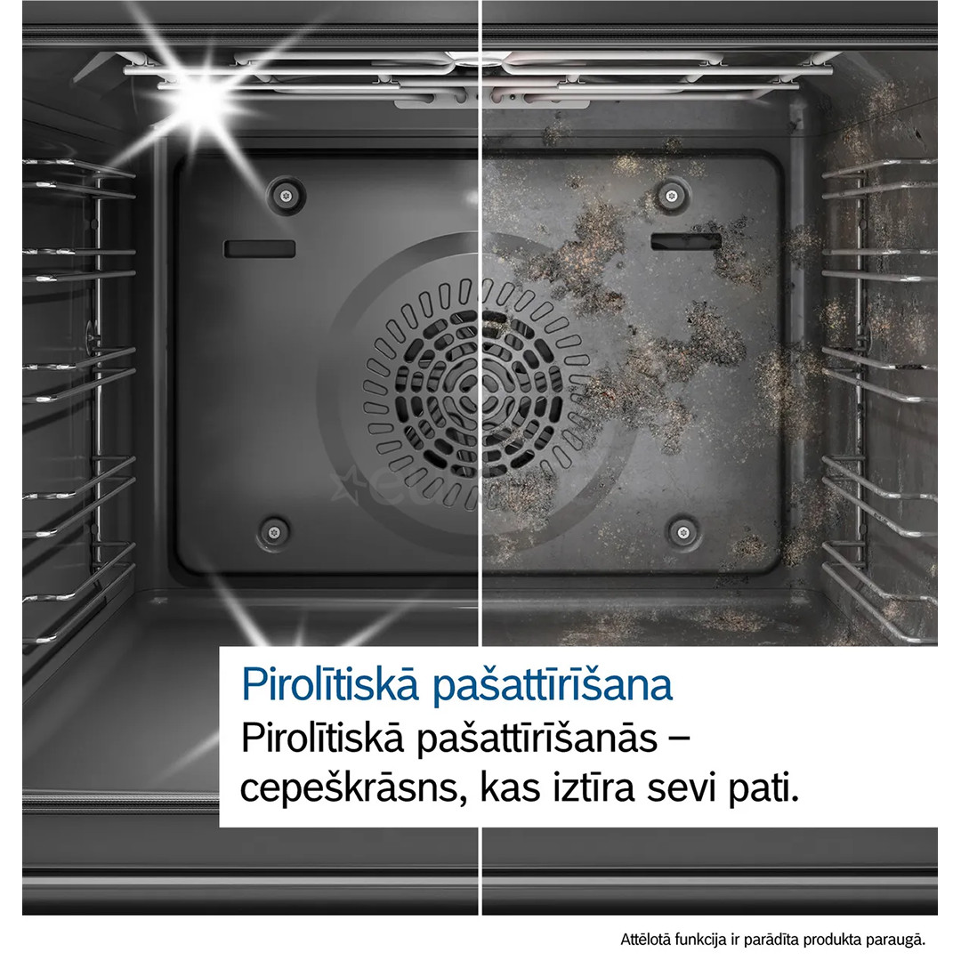 Bosch Series 8, 71 л, пиролитическая очистка, черный - Интегрируемый духовой шкаф