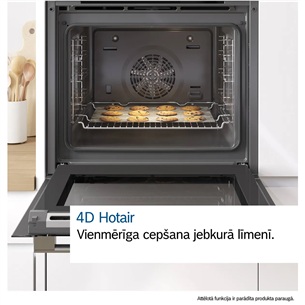Bosch Series 8, 71 L, pirolītiskā tīrīšana, melna - Iebūvējama elektriskā cepeškrāsns