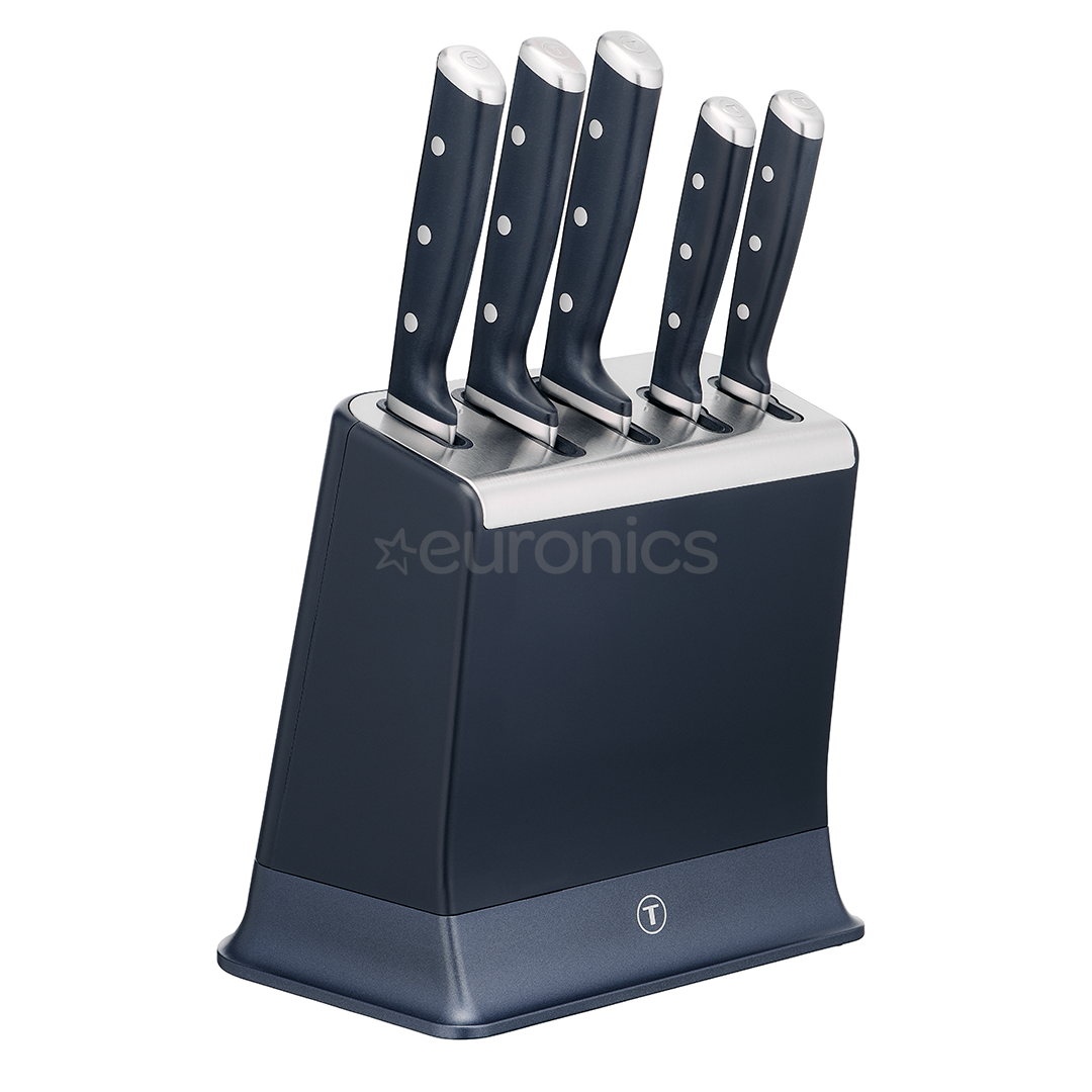 Tefal EverSharp, 5-piece set, stainless steel - Knife set & block