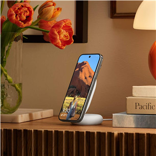 Google Pixel Pixelsnap Charger with Stand, Qi2, gaiši zila/balta - Bezvadu lādētājs